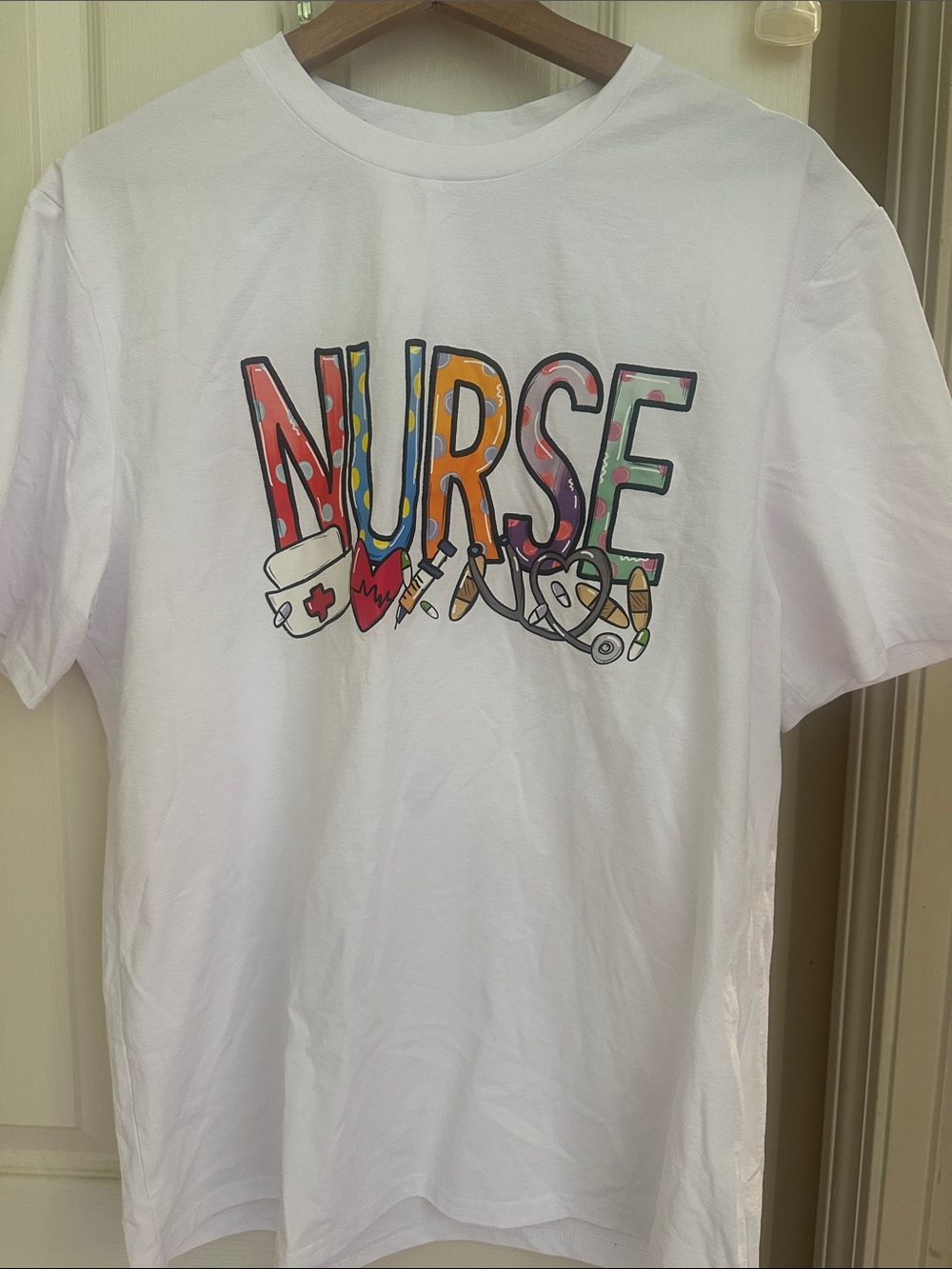 White 'NURSE' Graphic T-Shirt